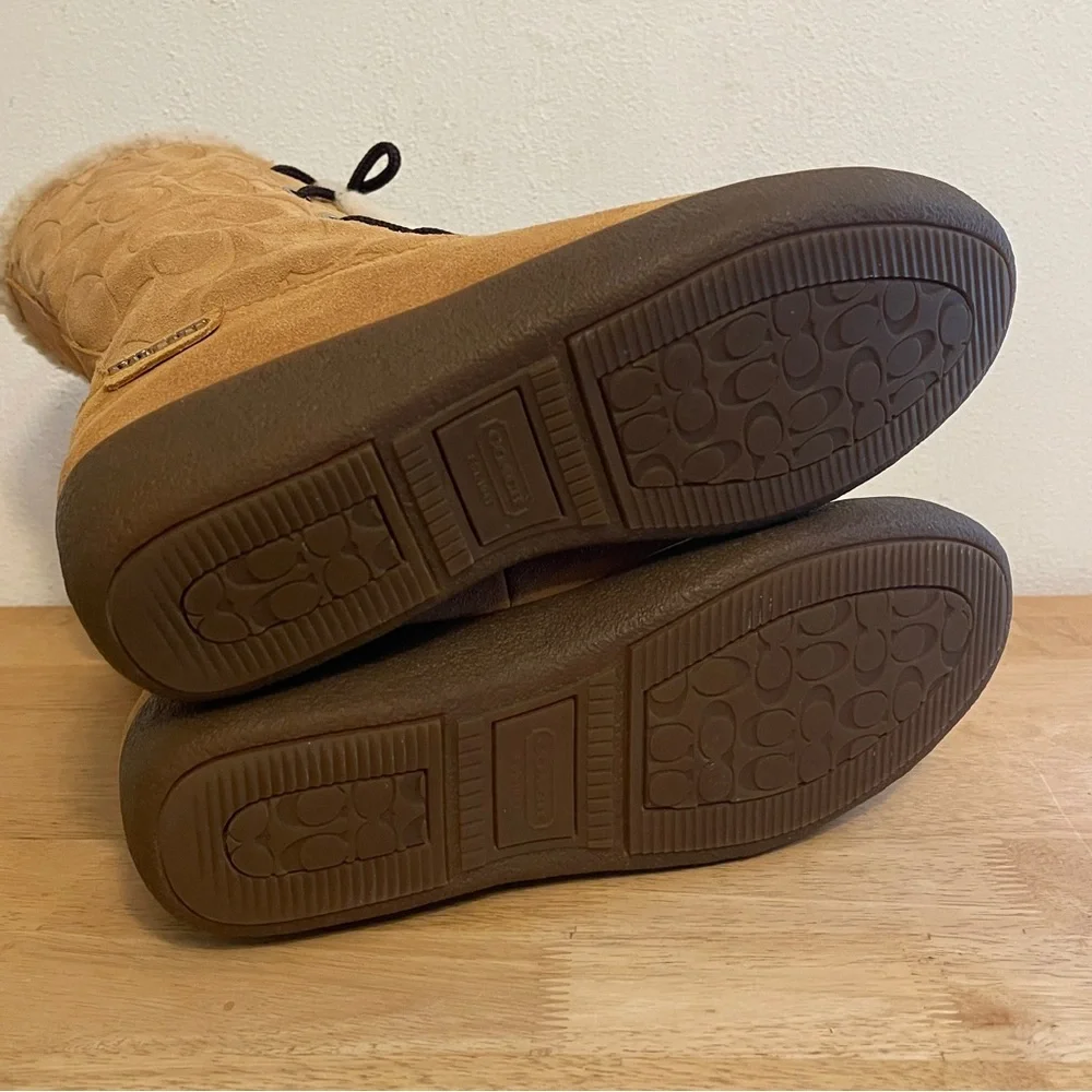 Coach Shearling Tuesday Suede Boots Size 7
